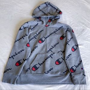 Kids Champion Logo Pattern Hoodie M